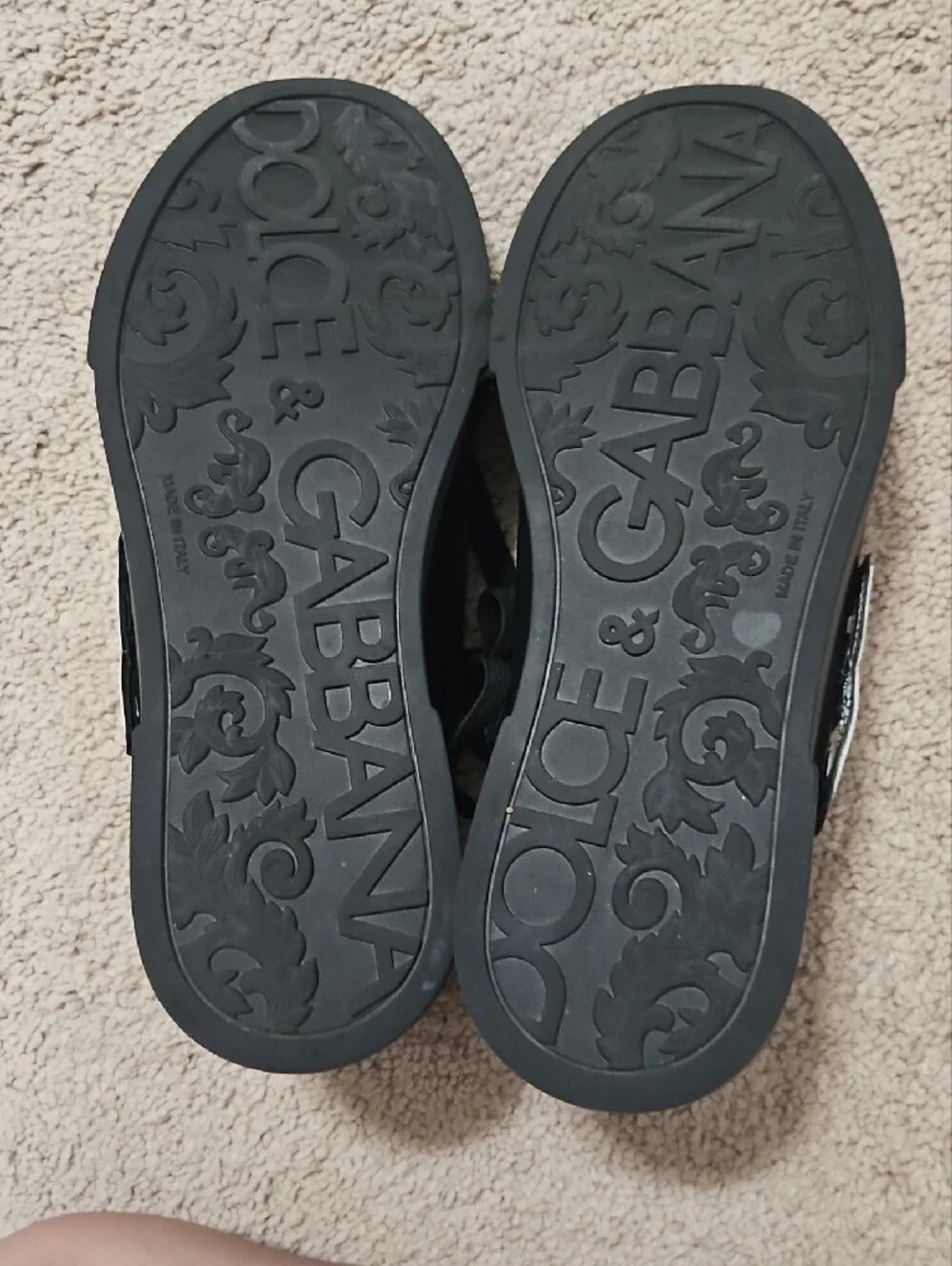 Dolce & Gabbana Black Lace-Up Sneakers with White Logo Patch